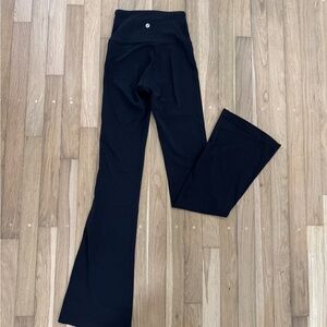 Black Lululemon align mini flare leggings, size 0